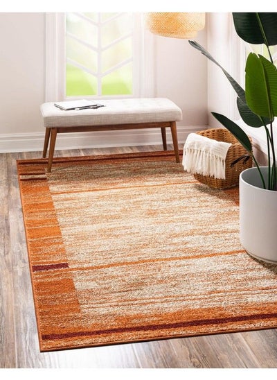 Buy Autumn Collection Modern Contemporary Casual Abstract Area Rug Rectangular 2' 0 X 3' 0 Beige Terracotta Rustic in UAE