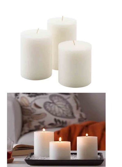 Buy Set of 3 white candles in Saudi Arabia