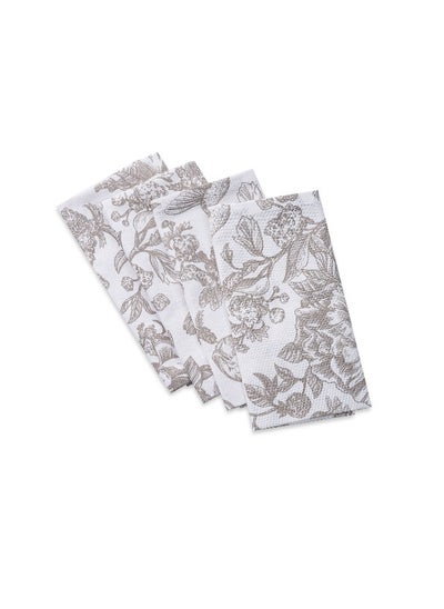 اشتري Affinity Floral 4-Piece Napkin Set 45X45Cm - Beige في الامارات