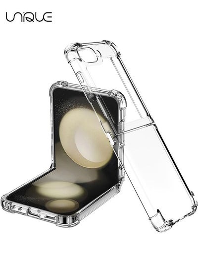 Buy For Crystal Clear Designed for Samsung Galaxy Z Flip 5 Case Soft Shockproof TPU Bumper Silicone Protective Phone case Cover for Samsung Galaxy Z Flip 5 5G(Clear) in UAE