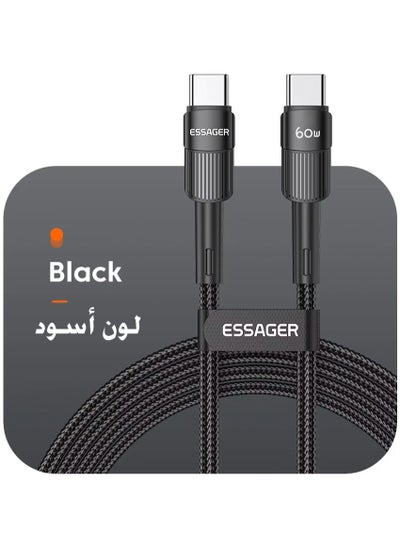 Buy Essager 2 METER 60W C To C Type C Cable USB C PD Fast Charging for IPhone15 -16 series MacBook Samsung Xiaomi Type C USB C Cable in Saudi Arabia