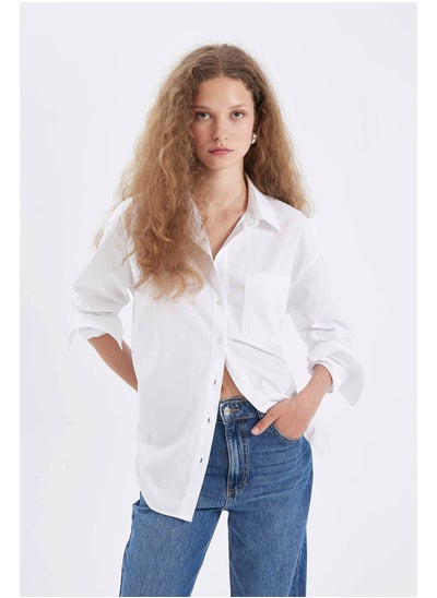 Buy Woman Woven Oversize Fit Long Sleeve Shirt in Egypt