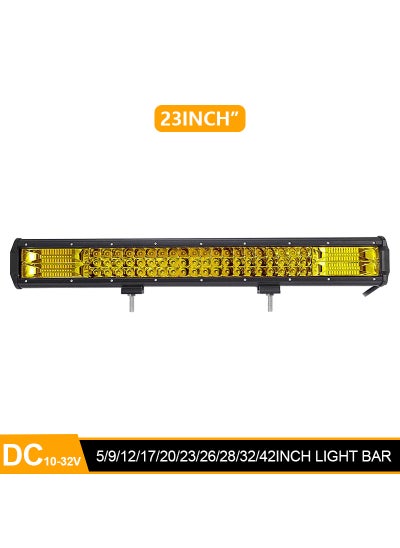 Buy 1 x 5 pcs 12V 24V LED Strip Light Bar Waterproof Ultra Bright Fog Lamp for Trucks Yellow 23inch in UAE