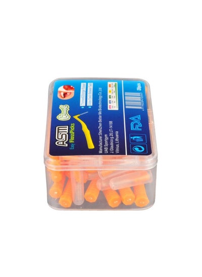 Buy 20Pcs/Box L Shape Push-Pull Interdental Brush 1.2-1.5MM Diameter Orange in Saudi Arabia