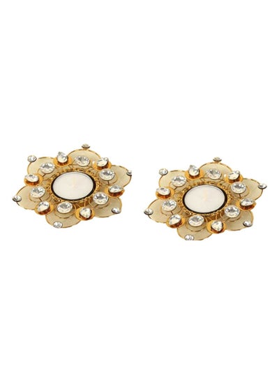 Buy Rakul Patra Diyas, Gold & Clear - Set of 2 in UAE