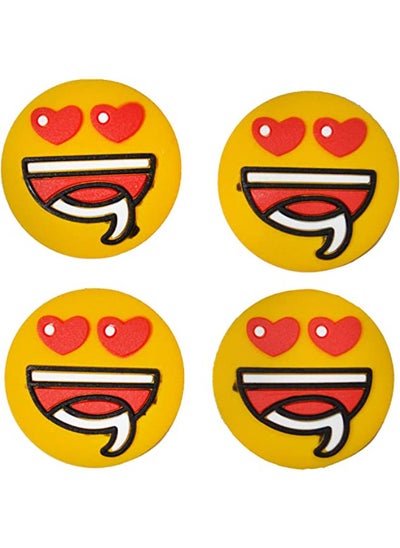 Buy 4 Piece of round face "Smiley face with heart eyes" emoji sticker/ 3.5cm for Car ,Home ,Office door in Egypt