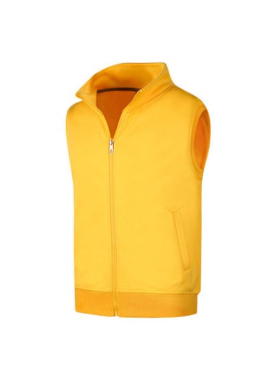 Buy Thick Fleece Winter Vest Custom Logo Embroidery Yellow in UAE