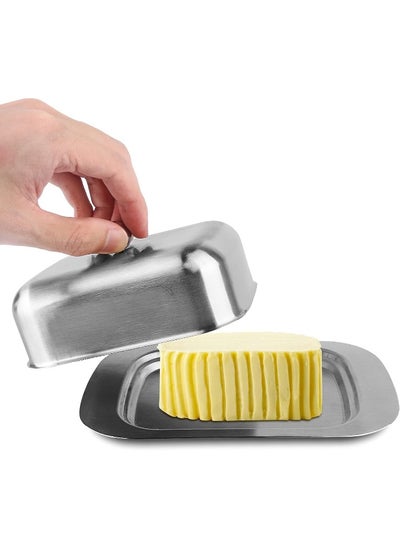 Buy Butter Dish, Stainless Steel Butter Dish with Lid, Solid Cheese Butter Container, Butter Cheese Storage Box, Durable Butter Tray, butter dishes with lid in UAE