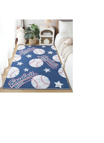 Buy Arcade Ben Baseball Print Flannel Rug 160 x 110 cm in UAE