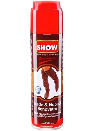 Buy Suede & Nubuck Shoe Cleaner Renovator Spray with Brush Cap Brown Color 250 ml in Egypt