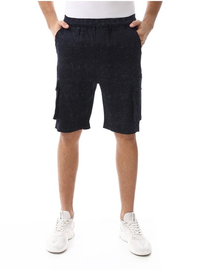 اشتري Elastic Waist Cargo Shorts_Heather Navy Blue في مصر