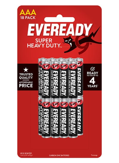 Buy Eveready Super Heavy Duty AAA Batteries Pack of 18 in UAE