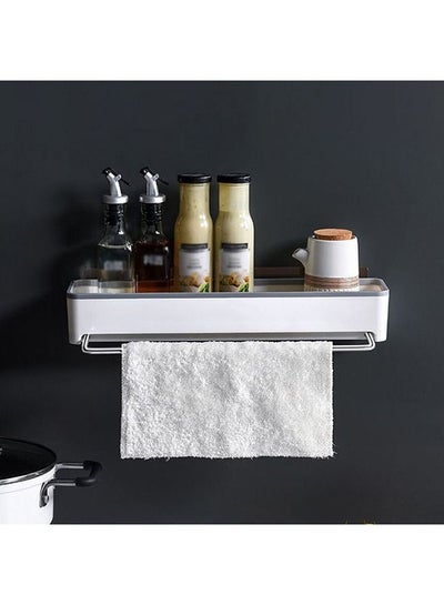Buy Toilet punch-free suction wall strong rack single-pole towel rack-grey edge in UAE