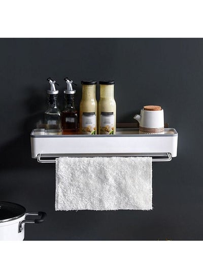 Buy Toilet punch-free suction wall strong rack single-pole towel rack-grey edge in UAE