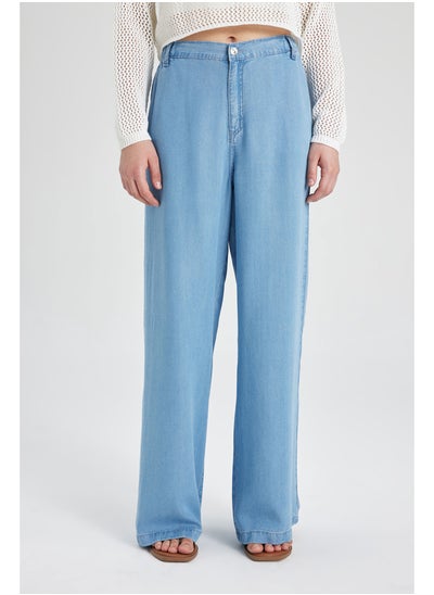 Buy Woman Wide Leg Denim Trousers in Egypt