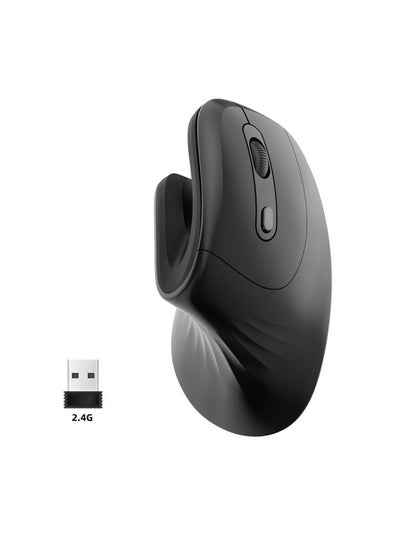 Buy 2.4G Wireless Vertical Optical Mouse With USB Receiver Black in Saudi Arabia