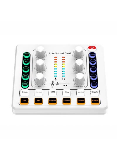 Buy M8 Live Sound Card DSP Chip Twelve Ambient Sounds Four Kinds Of Sound Changes Live Broadcast DJ Mixer Music Recording Guitars TikTok Facebook YouTube USB Bluetooth in Saudi Arabia