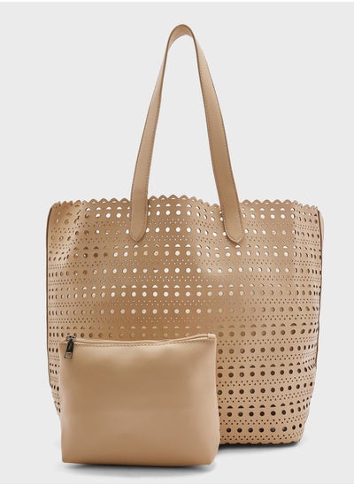 Buy Perforated Pu Tote Bag in UAE