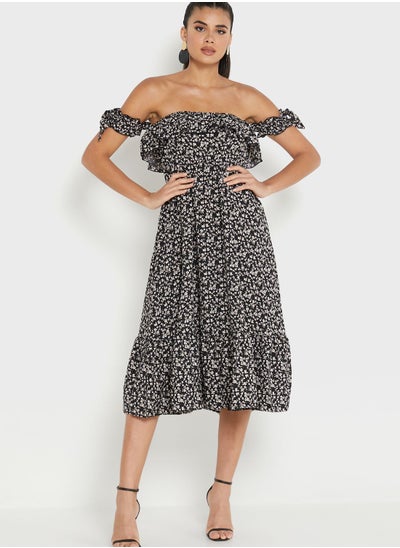 Buy Off Shoulder Printed Dress in Saudi Arabia