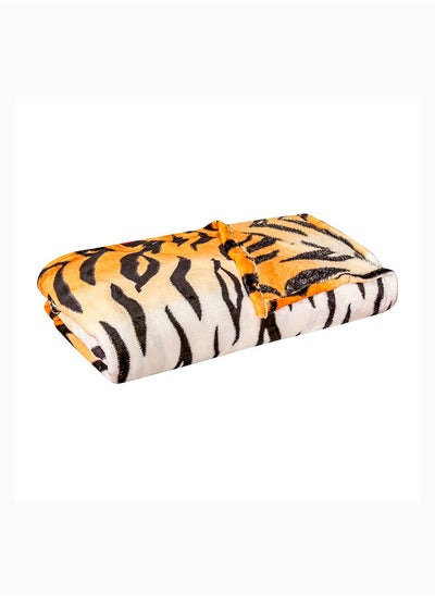 Buy Elite Home Tiger Printed Soft & Cozy Flannel Fleece Blanket Double Size (200x220 cm) for All Season in UAE