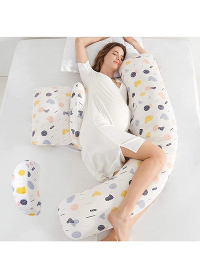 Buy Pregnant Woman Pillow Side Sleep, J Shape Pregnant Woman Body Pillow, With Knitted Hood Head Neck,With Detachable Pillowcase, Full Body Pillow Supports Back, Hips, Legs, Abdomen in UAE