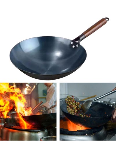 Buy Non-stick cast iron wok pan for cooking meat, omelette, sandwich in Saudi Arabia