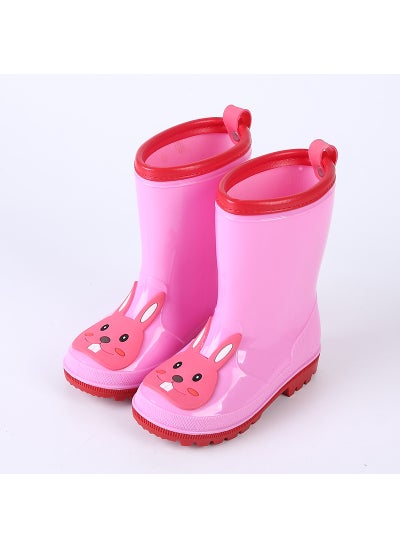 اشتري Childrens rain boots cartoon boys and girls Baby students rubber shoes rain boots cartoon childrens water shoes a generation of hairPink Bunny Pink Bunny في السعودية