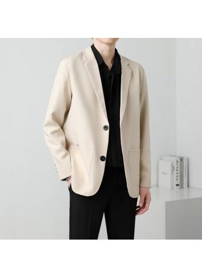 Buy Autumn Casual Blazer Men Korean Trendy Business Versatile Khaki in Saudi Arabia