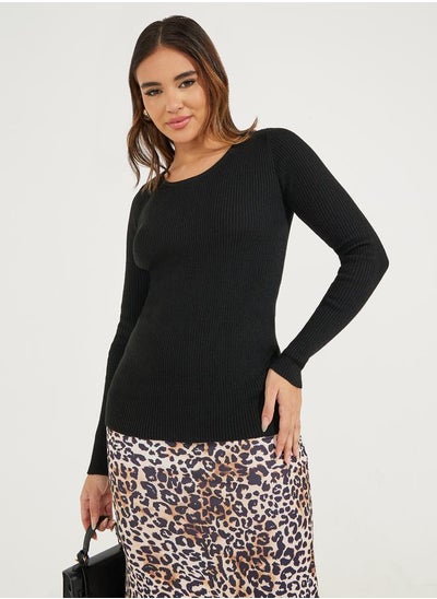 Buy Rib Fitted Regular Length Sweater in Saudi Arabia