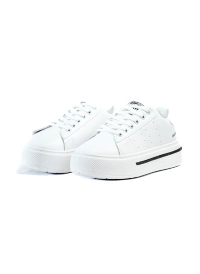 Buy Basic Leather Flat Sneakers For Women in Egypt