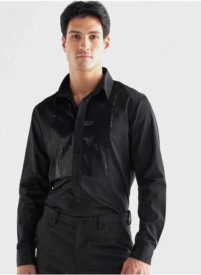 Buy Embroidered Regular Fit Shirt in Saudi Arabia