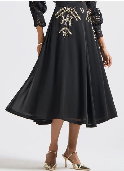 Buy Embellished Midi Skirt in UAE