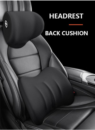 Buy Car Back Cushion Lumbar Support and Car Neck Pillow Kit, Memory Foam Ergonomic Seat Cushion for Lower Back Support Cervical Headrest, with Adjustable Strap,Comfort and Support Your Neck and Back in Saudi Arabia