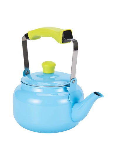 Buy Ceramic coated tea pot, Stainless steel teapot, Blue, capacity 2 L in Saudi Arabia