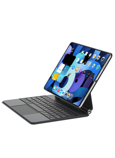 Buy Arabic Magic Keyboard for Apple iPad Air 13 inch (M2, 2024) Pro 12.9 inch (2022/2021/2020/2018) with Magnetic Back Cover, Smart Trackpad Backlit Keyboard Case for iPad Pro 12.9 3rd 4th 5th 6th in Saudi Arabia