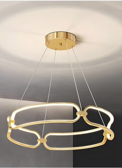 Buy Modern Gold Chandelier Dining Room, Ring Chandelier for Dining Room Table, Kitchen Island Table, 54W Adjustable Height Adjustable Color Temperature Chandelier Lamp in UAE