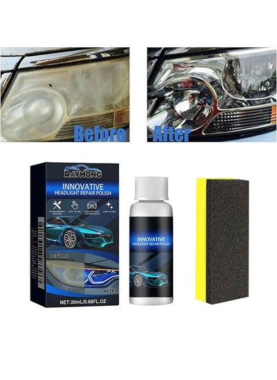 Buy Car Headlight Repair Fluid 20ml, Innovative Car Headlight Renewal Polish, Headlight Polish, Headlight Restoration Kit, Instantly Remove Oxidation, Dirt and Haze in Saudi Arabia