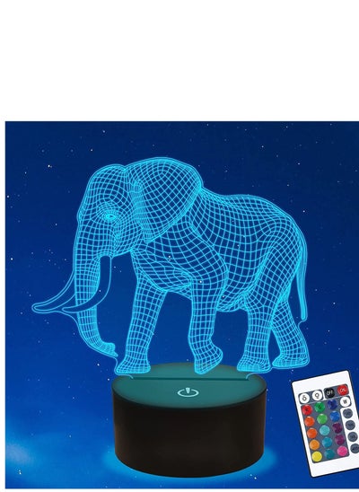 اشتري Elephant Gifts 3D Night Light for Children with Remote Control, Timer, 16 Colors Changeable New Year Birthday Gifts Suitable for Boys Girls Elephant Theme Lover في الامارات