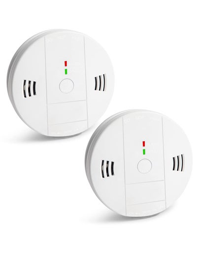 Buy Combination gas and Carbon Monoxide Detector Alarm, Beeps Warning gas and CO Alarms for Basements Travel Home Office House Bedroom Living Room Car, Battery Operated, Comply with UL 217/2034,2 Pcs in UAE