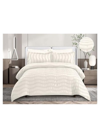 اشتري COMFY 6PC EMBROIDERED KING SIZE LUXURIOUS OFF WHITE COMFORTER SET في الامارات