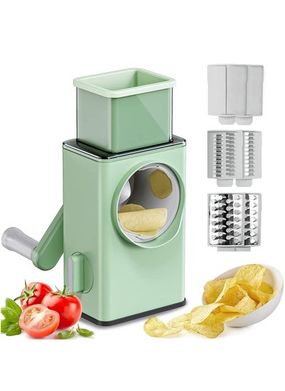 Buy Multifunctional vegetable slicer manual home kitchen accessories grater chopper round cutter potato in UAE