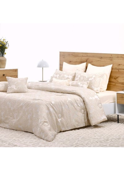 Buy Margie 10-Piece Comforter Set, Sand And Beige - 240X260 Cm in UAE