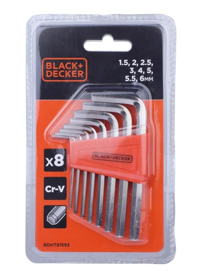 Buy Black+Decker 8 Pieces 1.5-6Mm Steel Hexkey Set in Saudi Arabia