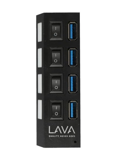 Buy Hub Lava USB 3.0 device with switch feature and 4-port external cable  super speed black in Egypt