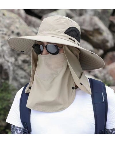 Buy Hat with Removable Neck Flap Cover Summer Bucket Hat Camping Sun Cap in Saudi Arabia