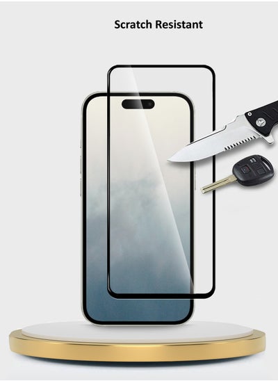 Buy Apple iPhone 16 Plus 2024 Premium E2E Series Full Glue Full Cover Tempered Glass Screen Protector - Clear/Black in UAE