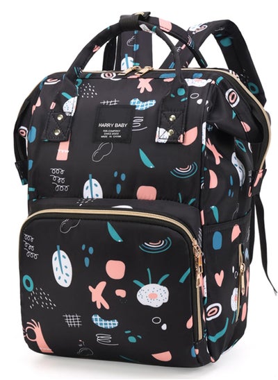 اشتري Diaper Bag Backpack Baby Essentials Travel Tote,Multifunction Waterproof Baby Bag Diaper Changing Backpacks with Pacifier Clips(Graffiti Black) في الامارات