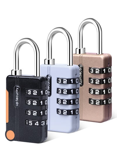 Buy 3 Pack Combination Lock 4 Digit Locker Lock Outdoor Waterproof Padlock for School Gym Locker, Sports Locker, Fence, Toolbox, Gate, Case, Hasp Storage,Luggage Suitcase in UAE