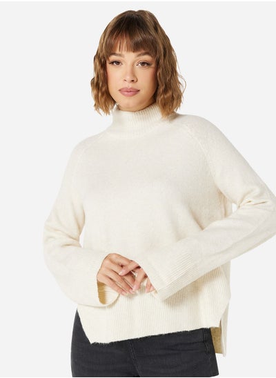 Buy Relaxed High Neck Knit Pullover in UAE