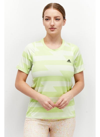 Buy Women Sportswear Fit Short Sleeve Running T-Shirts, Neon Green in UAE